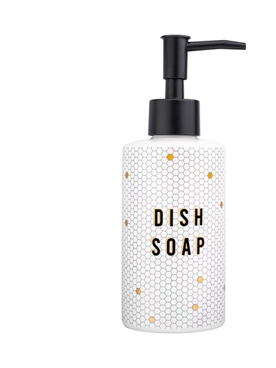 Sweet Water Decor 8.5oz White, Gold + Black Honeycomb Tile Dish Soap Dispenser product