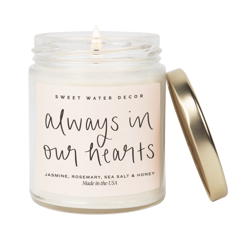 Always In Our Hearts Soy Candle - Clear Jar - 9 oz - Wildflowers And Salt