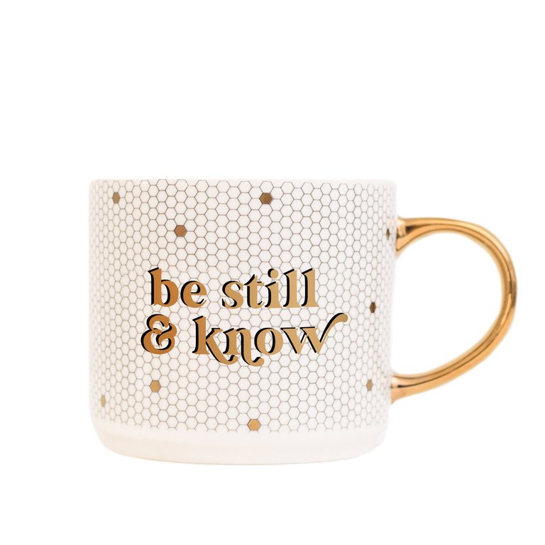 Be Still And Know Tile Coffee Mug - White