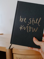 Be Still & Know Grey and Gold Fabric Journal