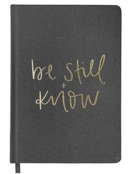 Be Still & Know Grey and Gold Fabric Journal - Sweet Water Decor