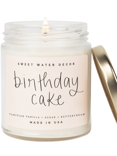 Sweet Water Decor Birthday Cake Soy Candle - Clear Jar - 9 oz product