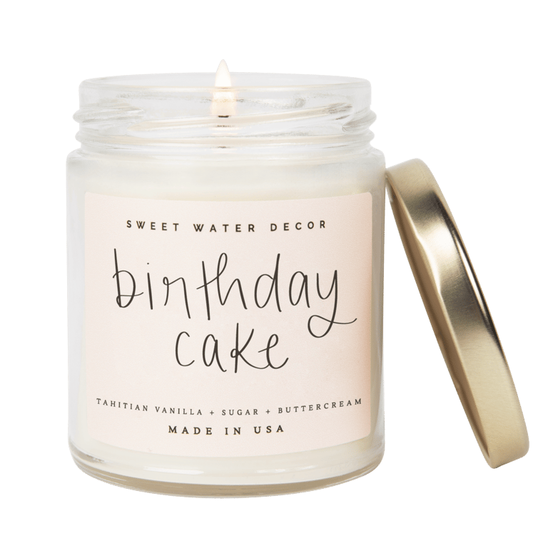 Birthday Cake Soy Candle - Clear Jar - 9 oz - Clear