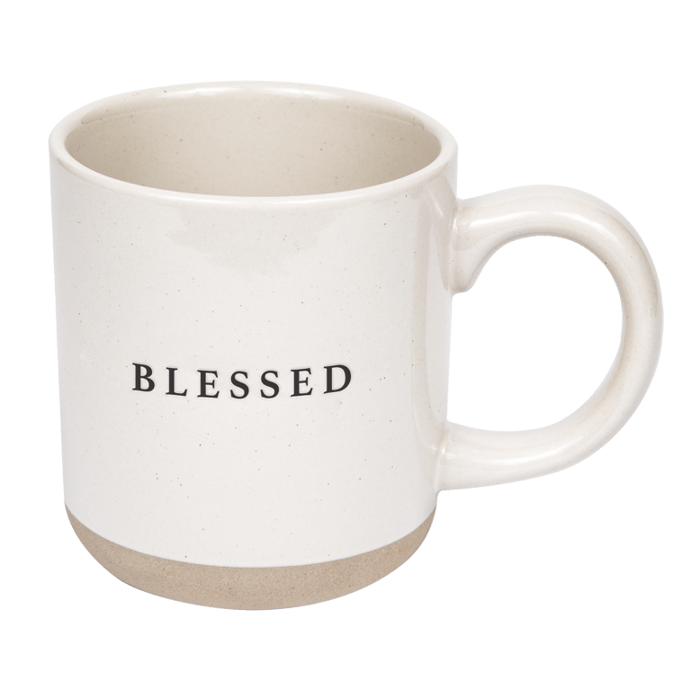 Blessed Stoneware Coffee Mug - Cream