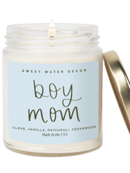Boy Mom Soy Candle - Clear Jar - 9 oz - Palo Santo Patchouli