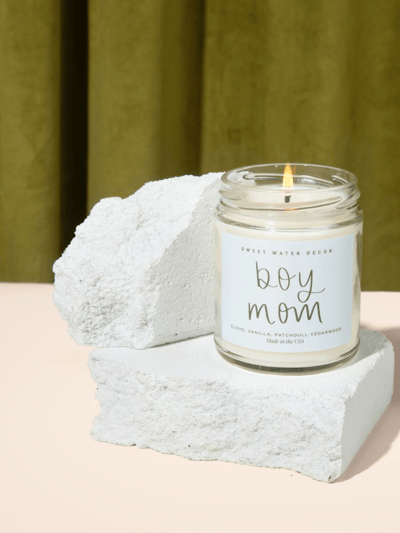 Sweet Water Decor Boy Mom Soy Candle - Clear Jar - 9 oz - Palo Santo Patchouli product