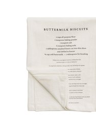 Buttermilk Biscuits Tea Towel - Cream with buttermilk biscuits recipe