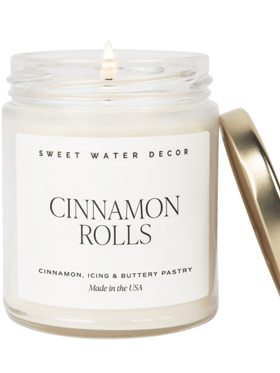 Sweet Water Decor Cinnamon Rolls Soy Candle - Clear Jar - 9 oz product