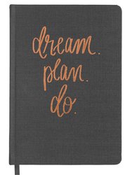 Dream Plan Do Grey and Rose Gold Fabric Journal