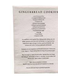 Gingerbread Cookies Tea Towel - Cream with Gingerbread Cookie Recipe