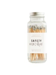 Grey Safety Matches - Glass Jar  (3.75" matchsticks) 60 Count -  Grey