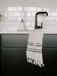 Haley Turkish Cotton + Bamboo Hand Towel - Two Stripe