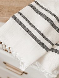 Haley Turkish Cotton + Bamboo Hand Towel - Two Stripe