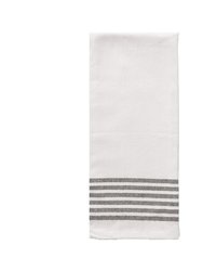 Horizontal Striped Tea Towel- Six Stripes - Cream/Black