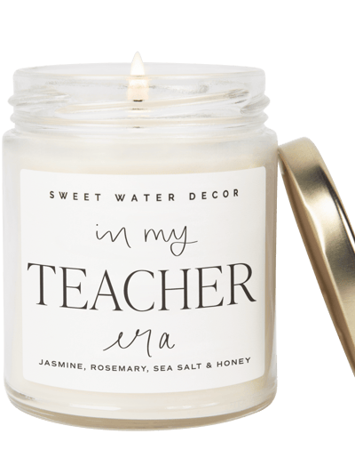 Sweet Water Decor In My Teacher Era Soy Candle - Clear Jar - 9 oz (Wildflowers and Salt) product