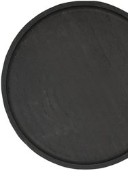 Large Black Wood Tray | Round