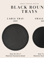 Large Black Wood Tray | Round