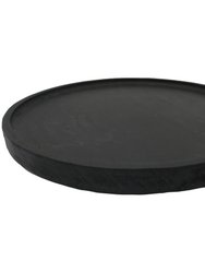 Large Black Wood Tray | Round - Black Wood Tray