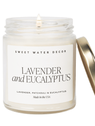 Lavender And Eucalyptus Soy Candle - Clear Jar - 9 oz