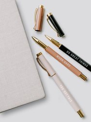 Motivational Metal Pen Set - Neutrals