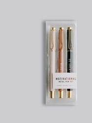 Motivational Metal Pen Set - Neutrals