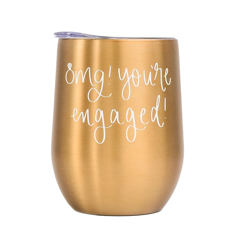 Omg! You're Engaged! Metal Wine Tumbler