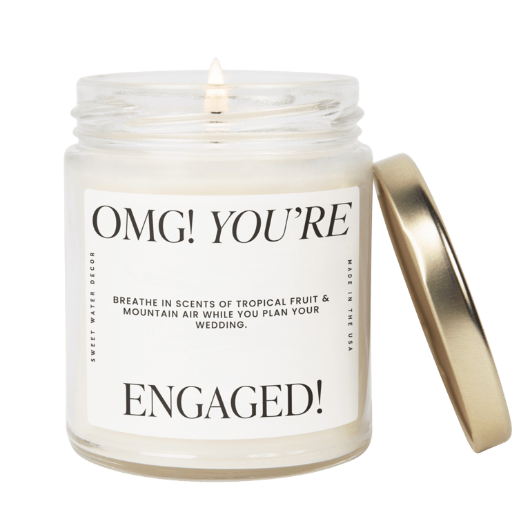 OMG! You're Engaged! Soy Candle - Large Quote Label