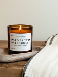 Palo Santo Patchouli Soy Candle | 11 oz Amber Jar Candle