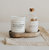 Palo Santo Patchouli Soy Candle | White Jar Candle + Wood Lid