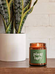 Plant Lady Soy Candle - Amber Jar - 9 oz Wildflowers And Salt