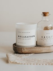 Relaxation Soy Candle | White Jar Candle + Wood Lid