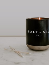 Salt And Sea Soy Candle - Black Stoneware Jar - 12 oz