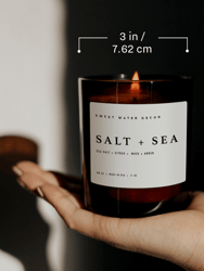 Salt + Sea Soy Candle | 11oz Amber Jar Candle