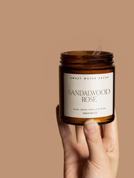 Sandalwood Rose Soy Candle - Amber Jar - 9 oz