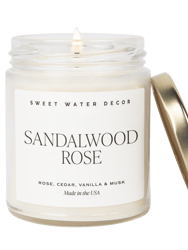 Sandalwood Rose Soy Candle - Clear Jar - 9 oz