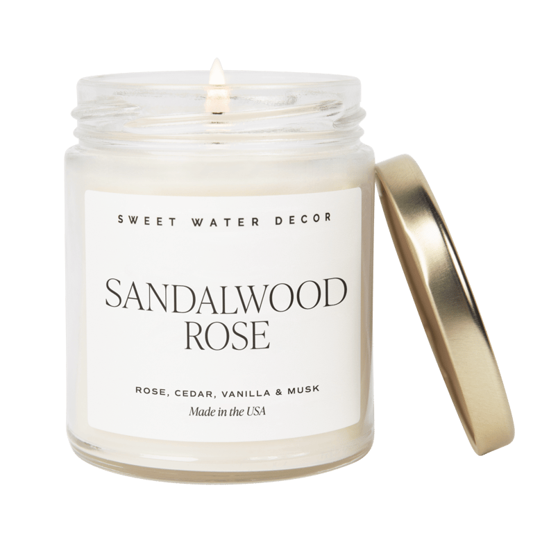 Sandalwood Rose Soy Candle - Clear Jar - 9 oz