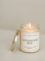 Sandalwood Rose Soy Candle - Clear Jar - 9 oz