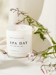 Spa Day Soy Candle | White Jar Candle + Wood Lid - White