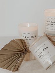 Spa Day Soy Candle | White Jar Candle + Wood Lid