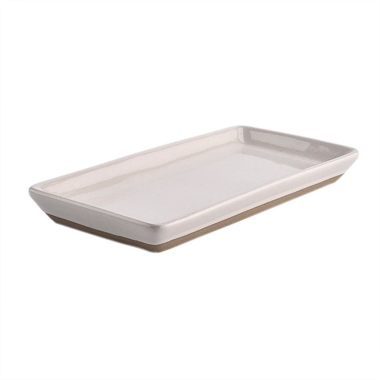 Stoneware Tray - Cream Tray with Light Rustic Speckles