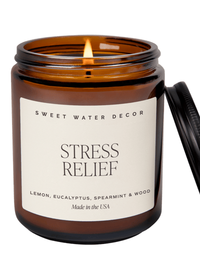 Sweet Water Decor Stress Relief Soy Candle - Amber Jar product