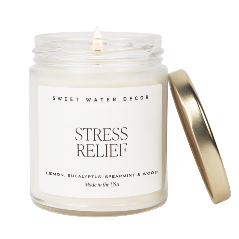 Stress Relief Soy Candle - Clear Jar - 9 oz