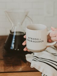 Strong + Courageous Stoneware Coffee Mug