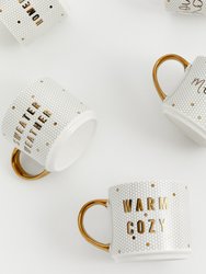 Sweater Weather - White + Gold Honeycomb Tile Coffee Mug