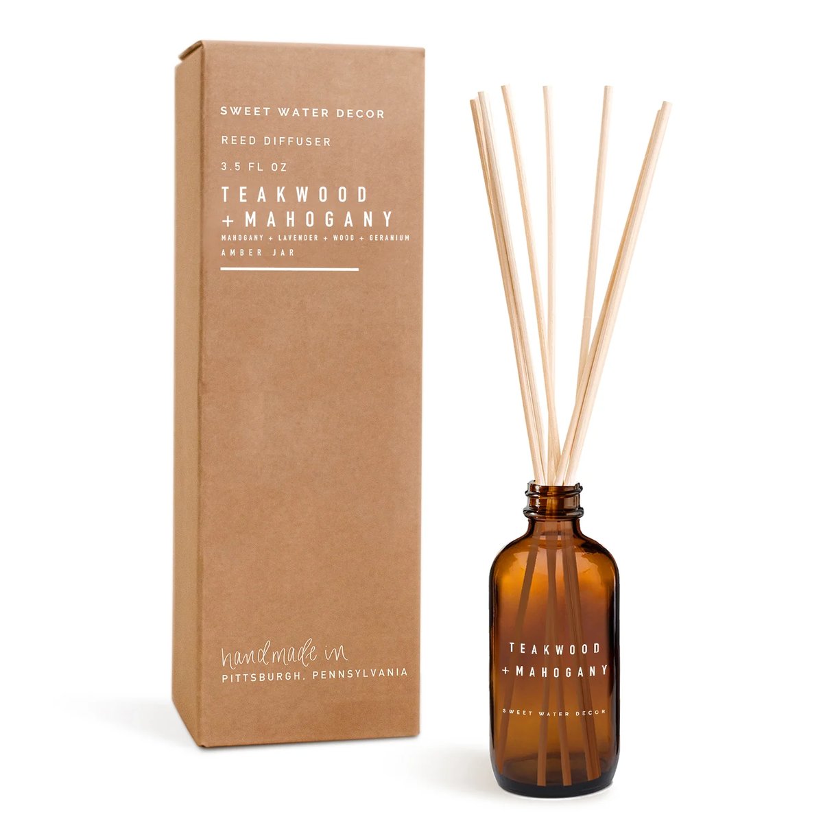 Sweet Water Decor Teakwood + Mahogany Amber Reed Diffuser