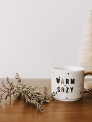 Warm and Cozy - White + Gold Honeycomb Tile Coffee Mug