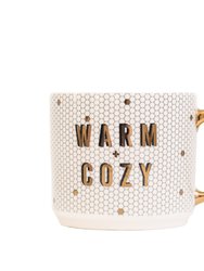 Warm and Cozy - White + Gold Honeycomb Tile Coffee Mug