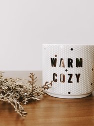 Warm and Cozy - White + Gold Honeycomb Tile Coffee Mug