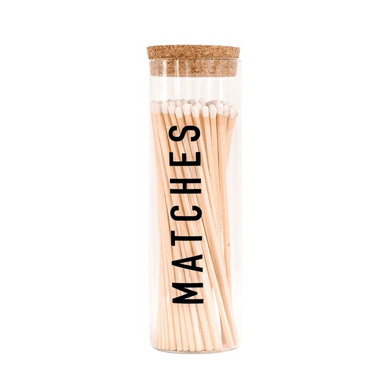 White Hearth Matches - Black Text Label (7" matchsticks) 80 Count