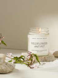 Wildflowers And Salt Soy Candle - Clear Jar 9 oz